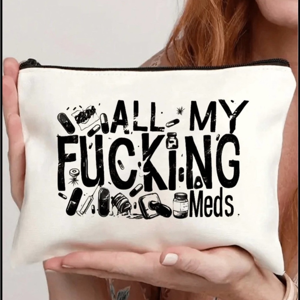 White Zipper Cosmetic/Essentials Pouch 🥰